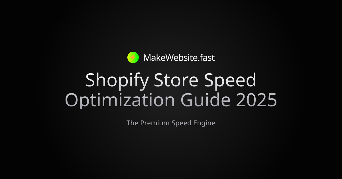 Shopify Store Speed Optimization Guide 2025 | MakeWebsite.fast